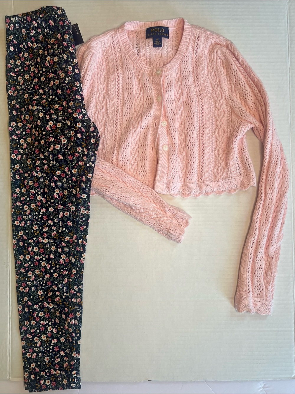 Polo by Ralph Lauren Soft Pink Cable-Knit Cardigan